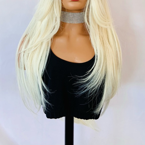 “Put On & Go” Long Ombre Blonde Synthetic Wig with Bangs - Picture 2 of 13